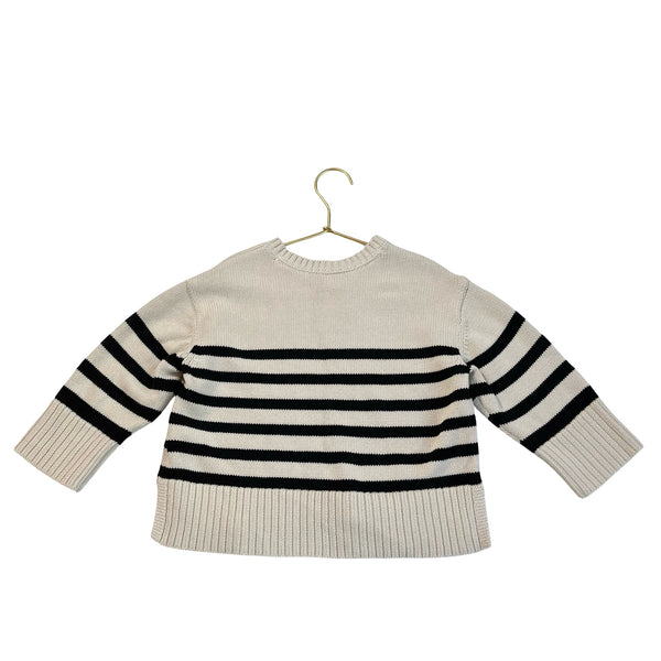 Baby Gap Ivory & Black Striped Cotton Sweater - Size 4