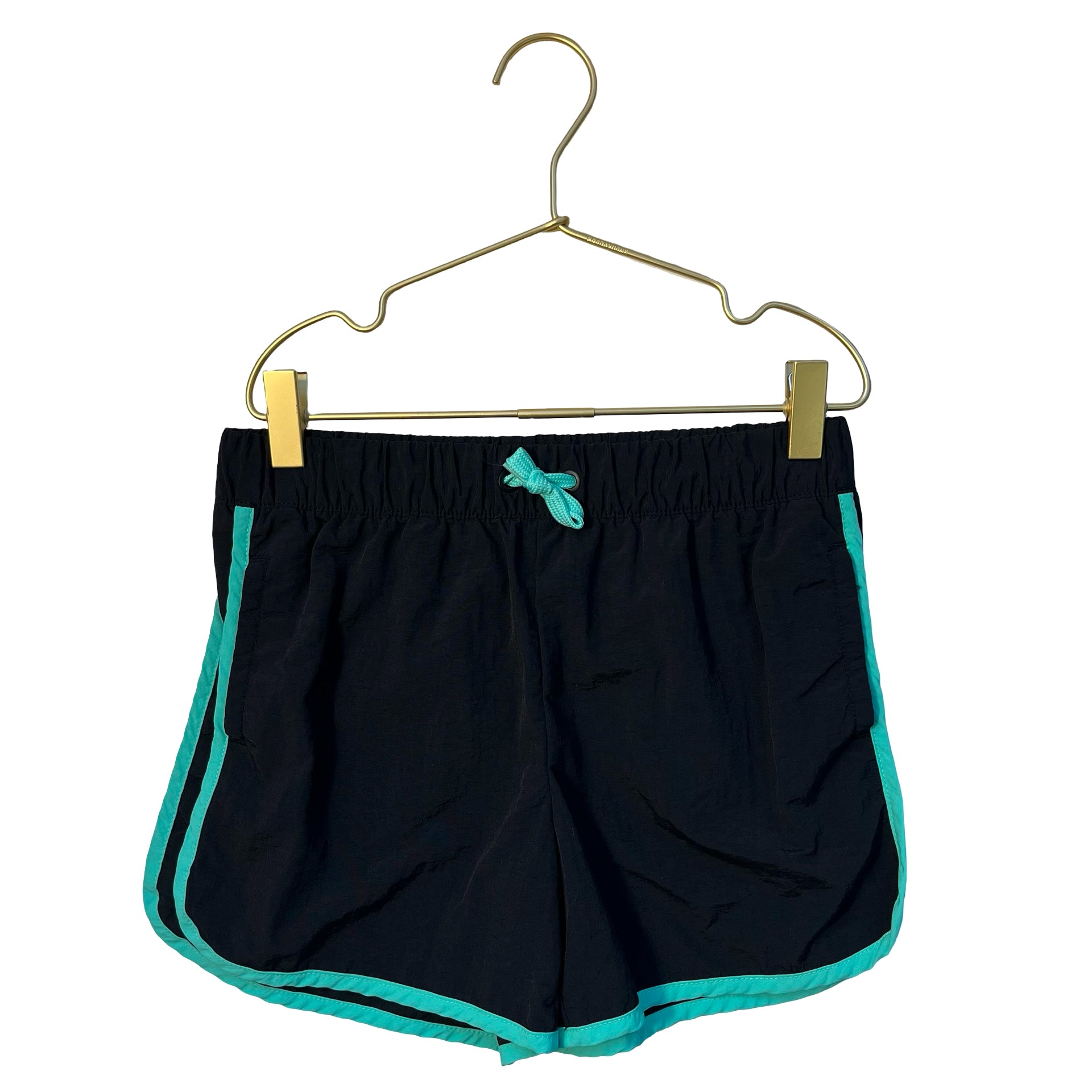 Old Navy Black & Teal Athletic Shorts - Size L 10-12