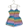 Lola & The Boys Pastel Rainbow Striped Terry Romper - Size 6