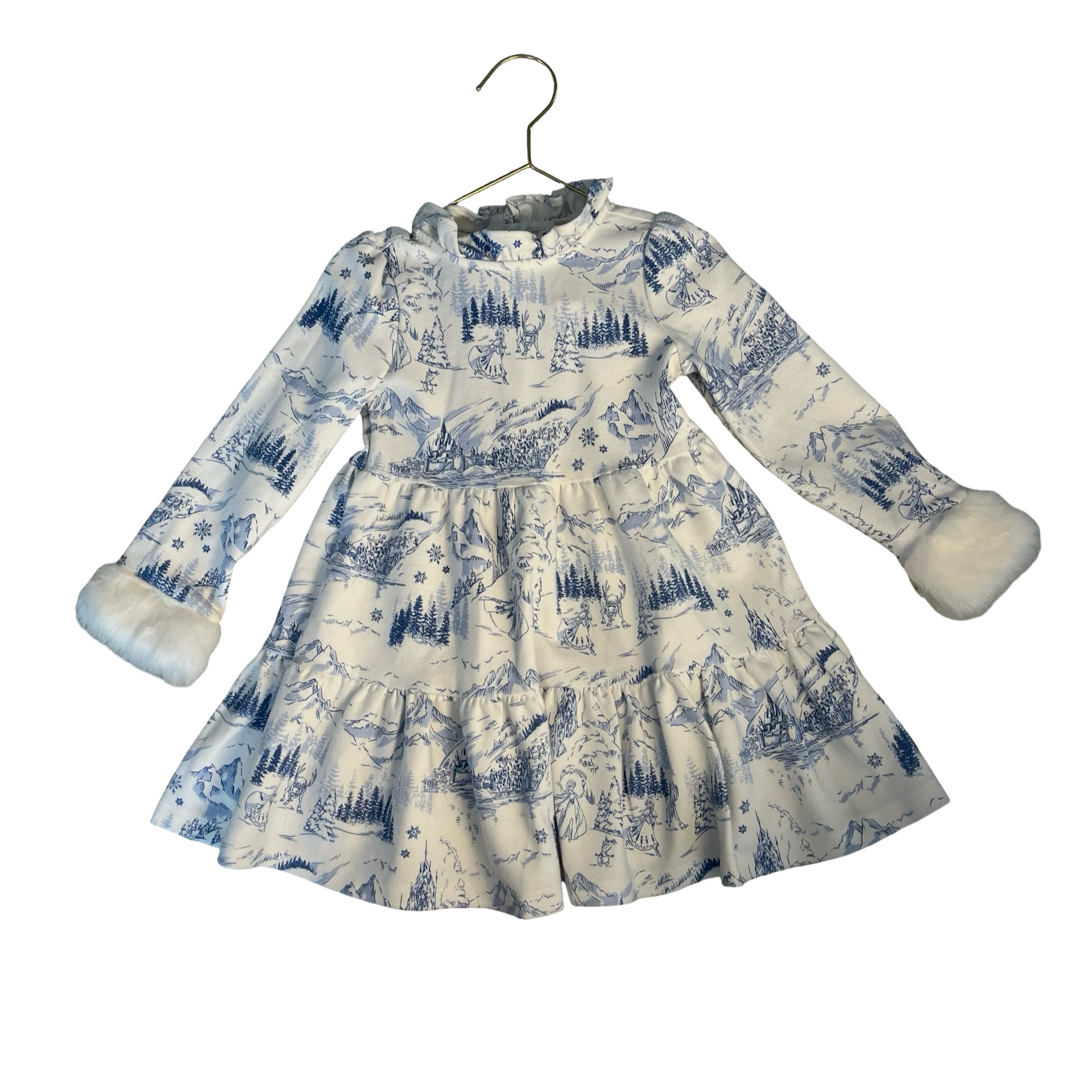 Janie and Jack x Disney Frozen Dress, Faux Fur Trim - Size 4