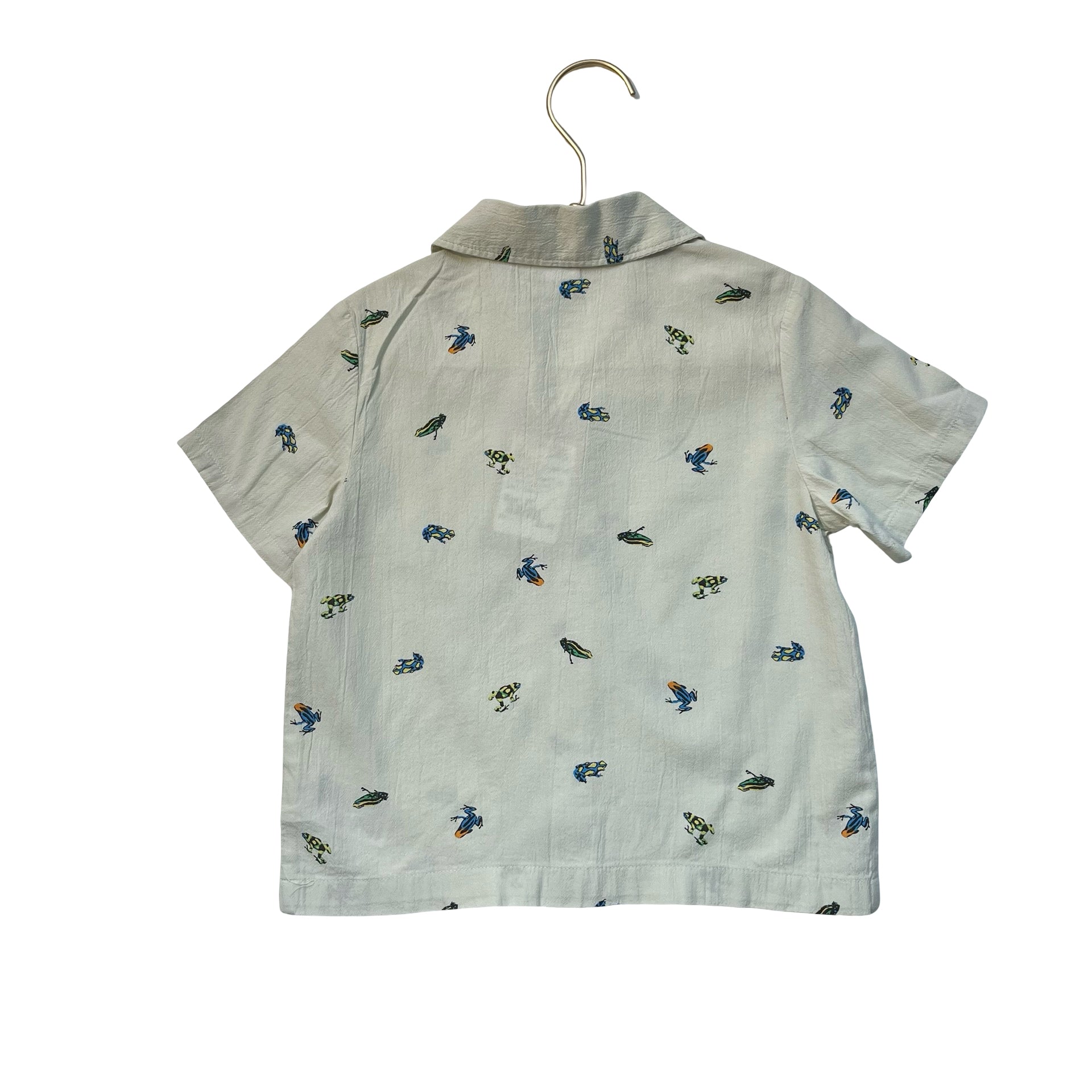 Old Navy Green Frog Print Button Down Shirt - Size 2T