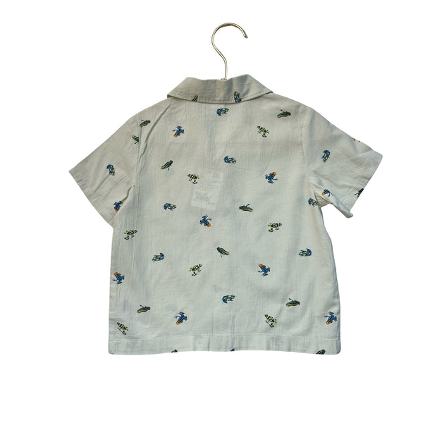 Old Navy Green Frog Print Button Down Shirt - Size 2T