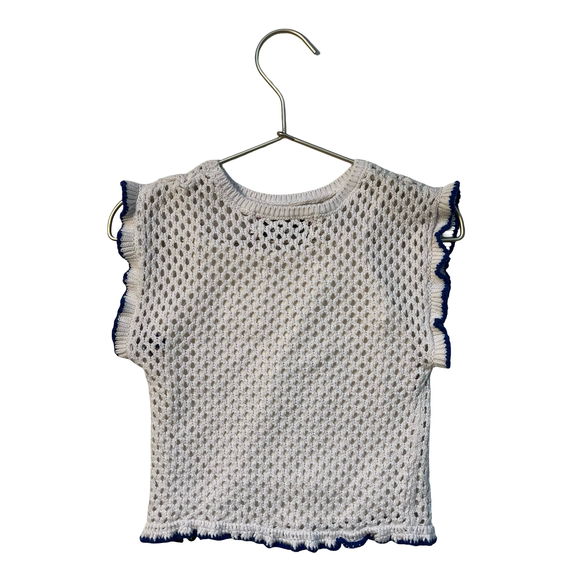 Stains and Stories by Babyface Ivory Cotton Crochet Top - Size 92 (2Y)