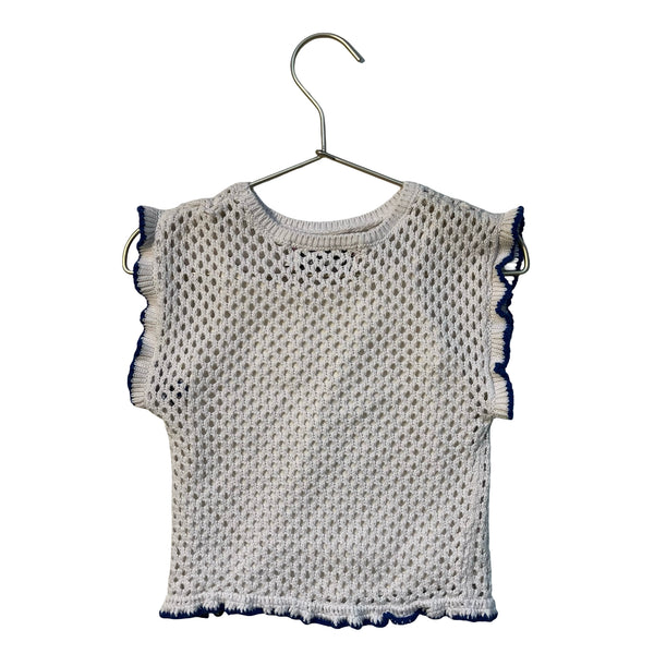 Stains and Stories by Babyface Ivory Cotton Crochet Top - Size 92 (2Y)