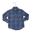 Janie and Jack Blue, Navy, Red Plaid Button Down Shirt - Size 3