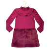 Janie and Jack Plum Faux Fur Dress - Size 8