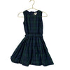 Crewcuts Green & Navy Tartan Plaid Belted Dress - Size 4