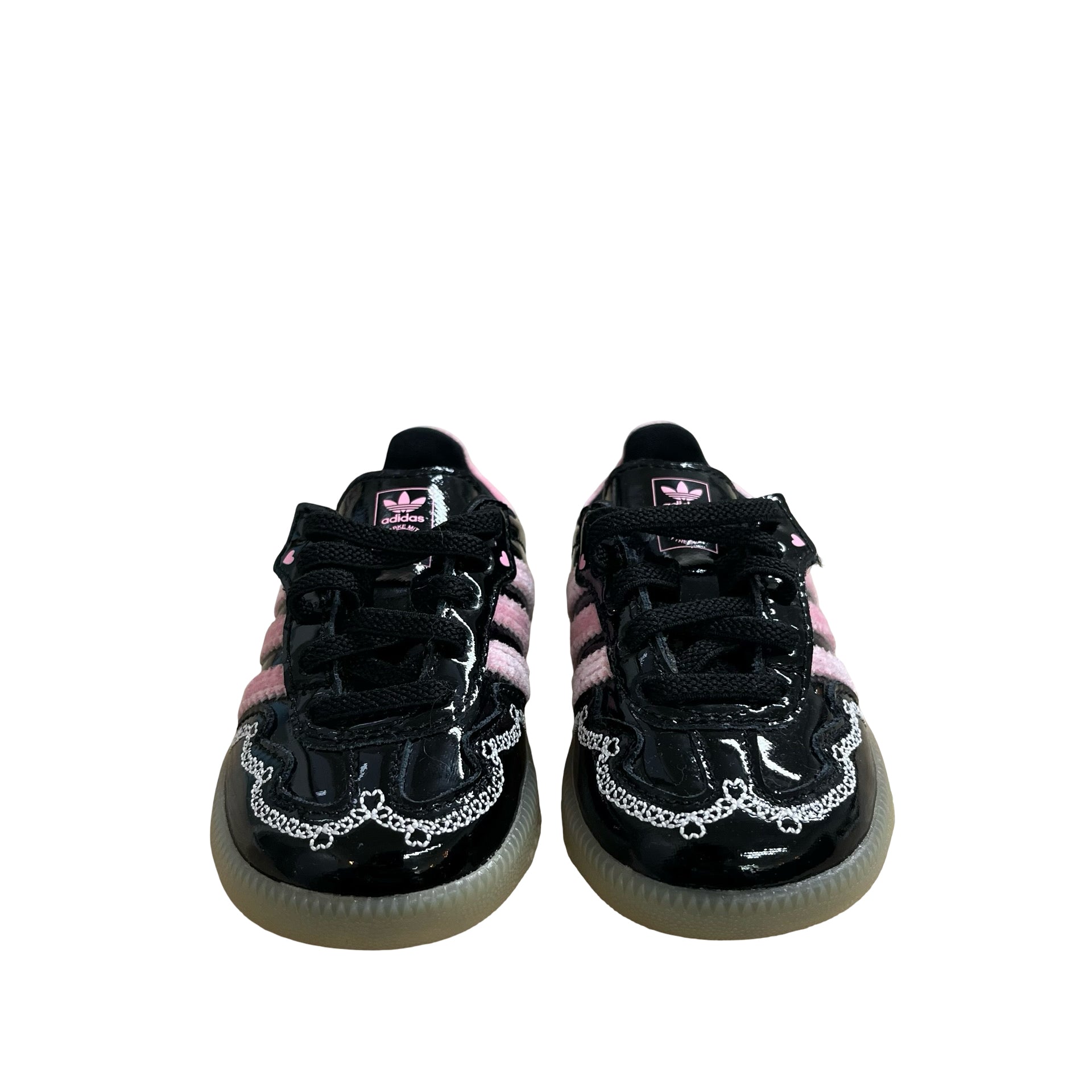 Adidas Samba Black Patent & Pink Sneakers - Size 4K