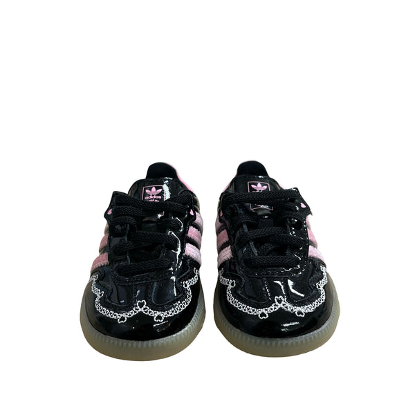 Adidas Samba Black Patent & Pink Sneakers - Size 4K