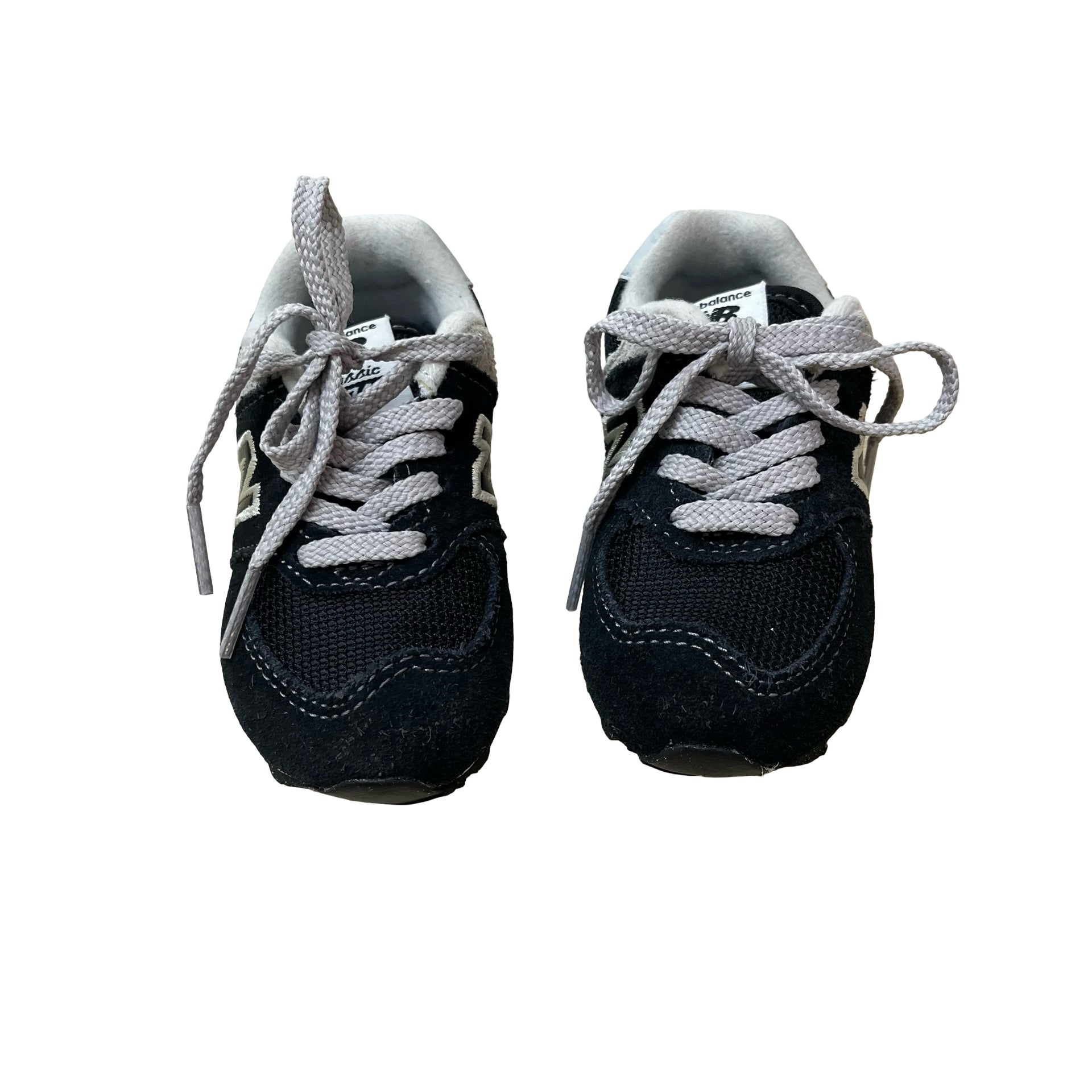 New Balance 574 Classic Black & Gray Sneakers - Size 5