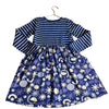 Hanna Andersson Royal Blue & Ivory Stripe, Star & Geo Dress - Size 6/7