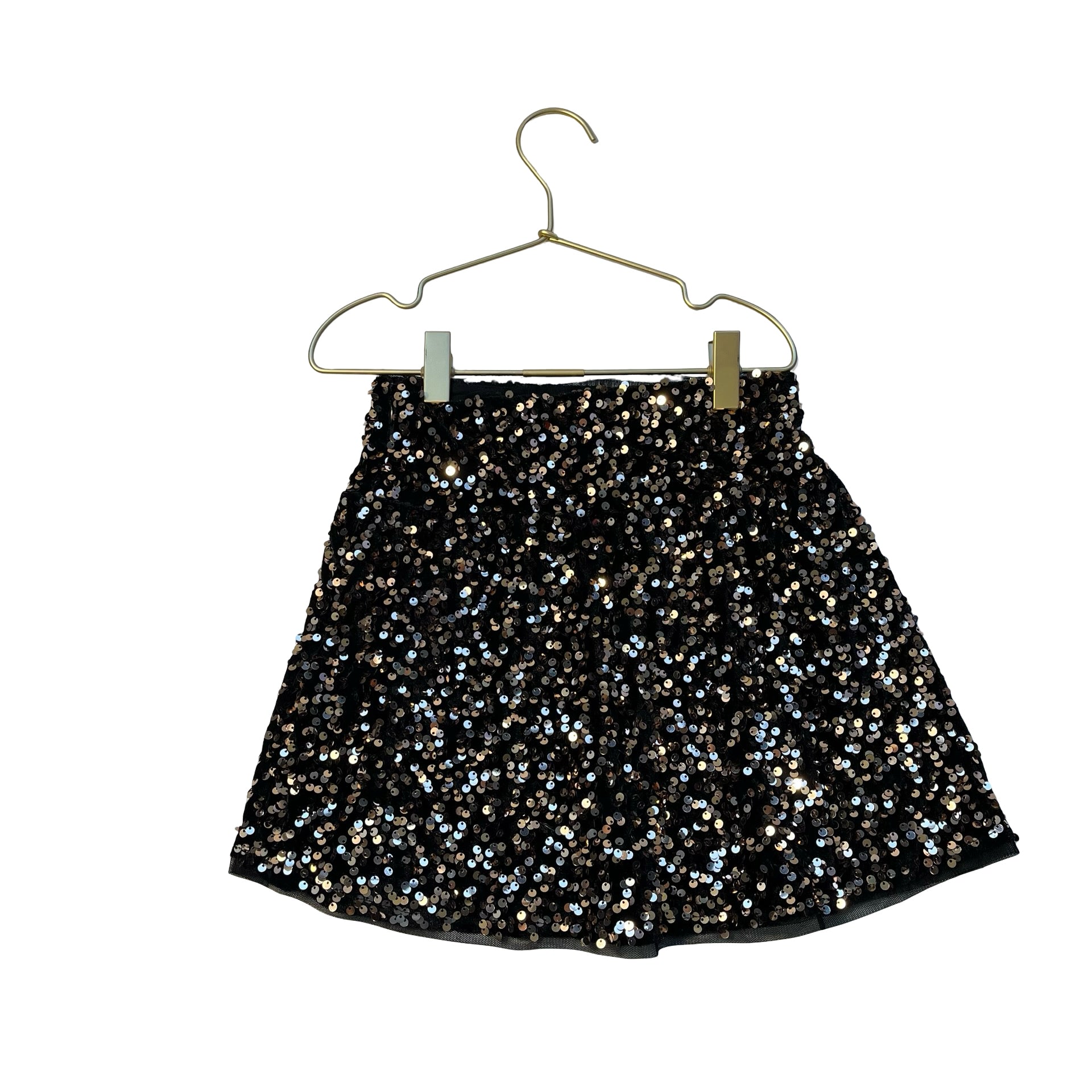 Zara Velvet & Gold Sequin Skirt - Size 8