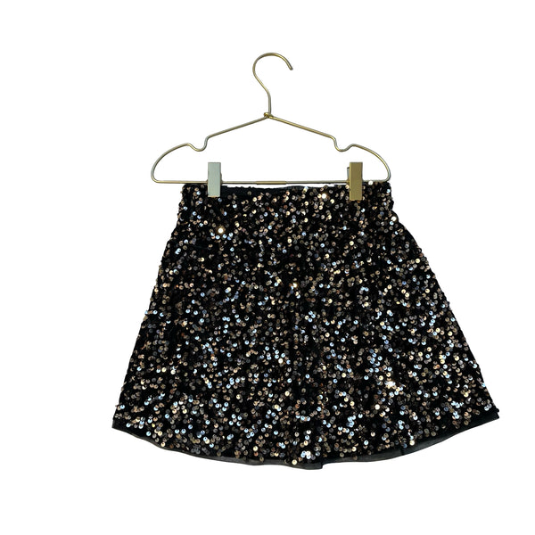 Zara Velvet & Gold Sequin Skirt - Size 8