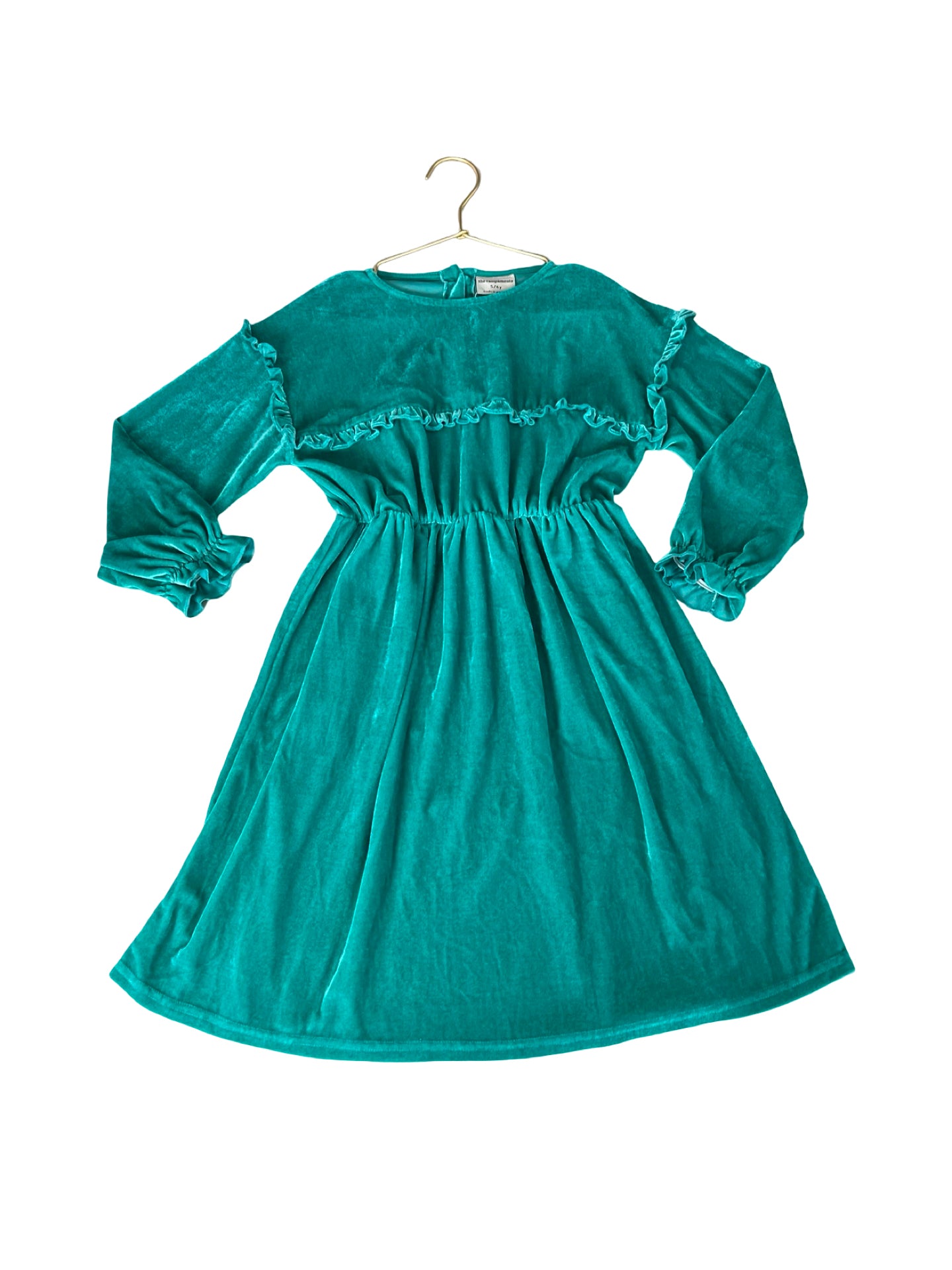 The Campamento Green Velour Dress - Size 5-6