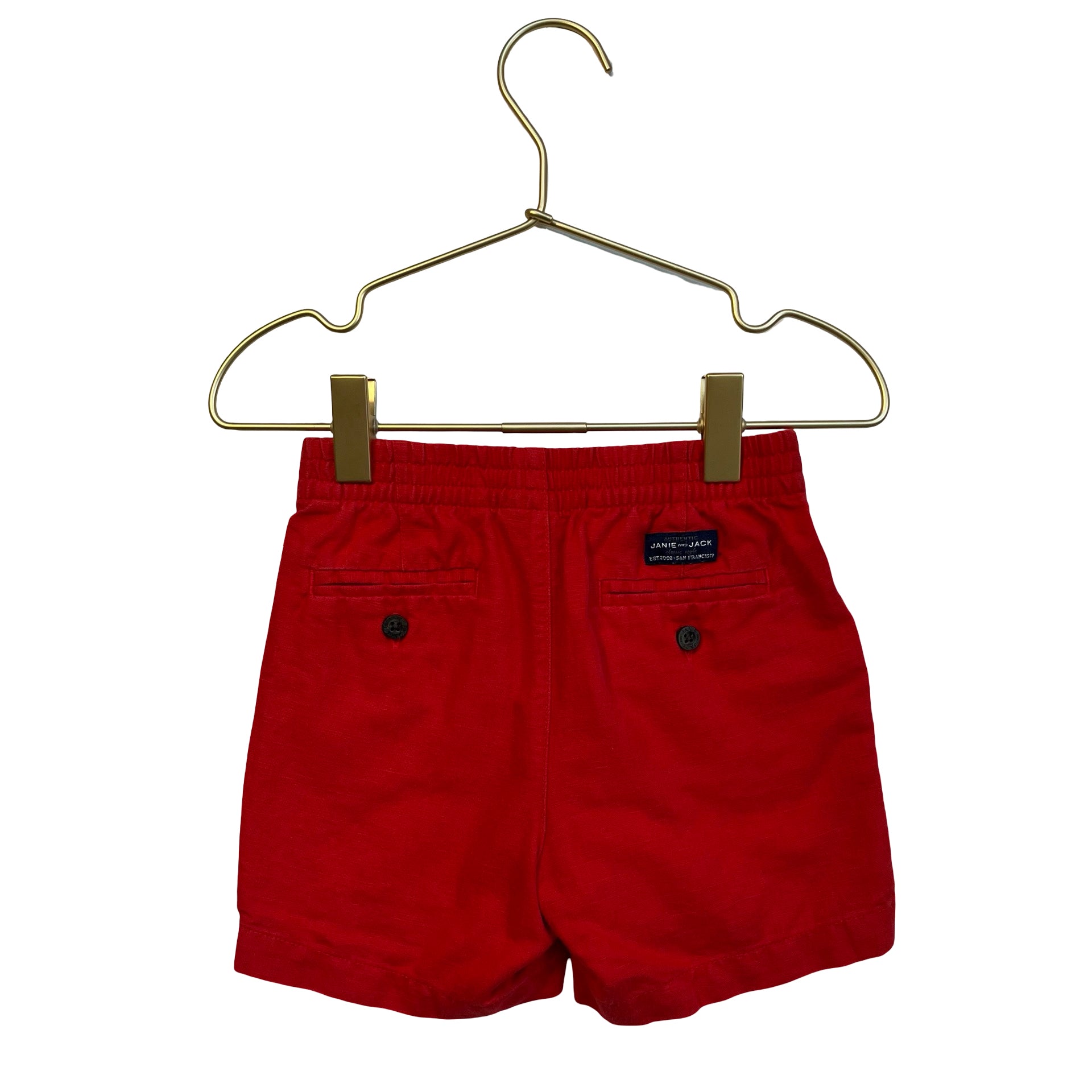 Janie and Jack Red Cotton-Linen Shorts - Size 2T