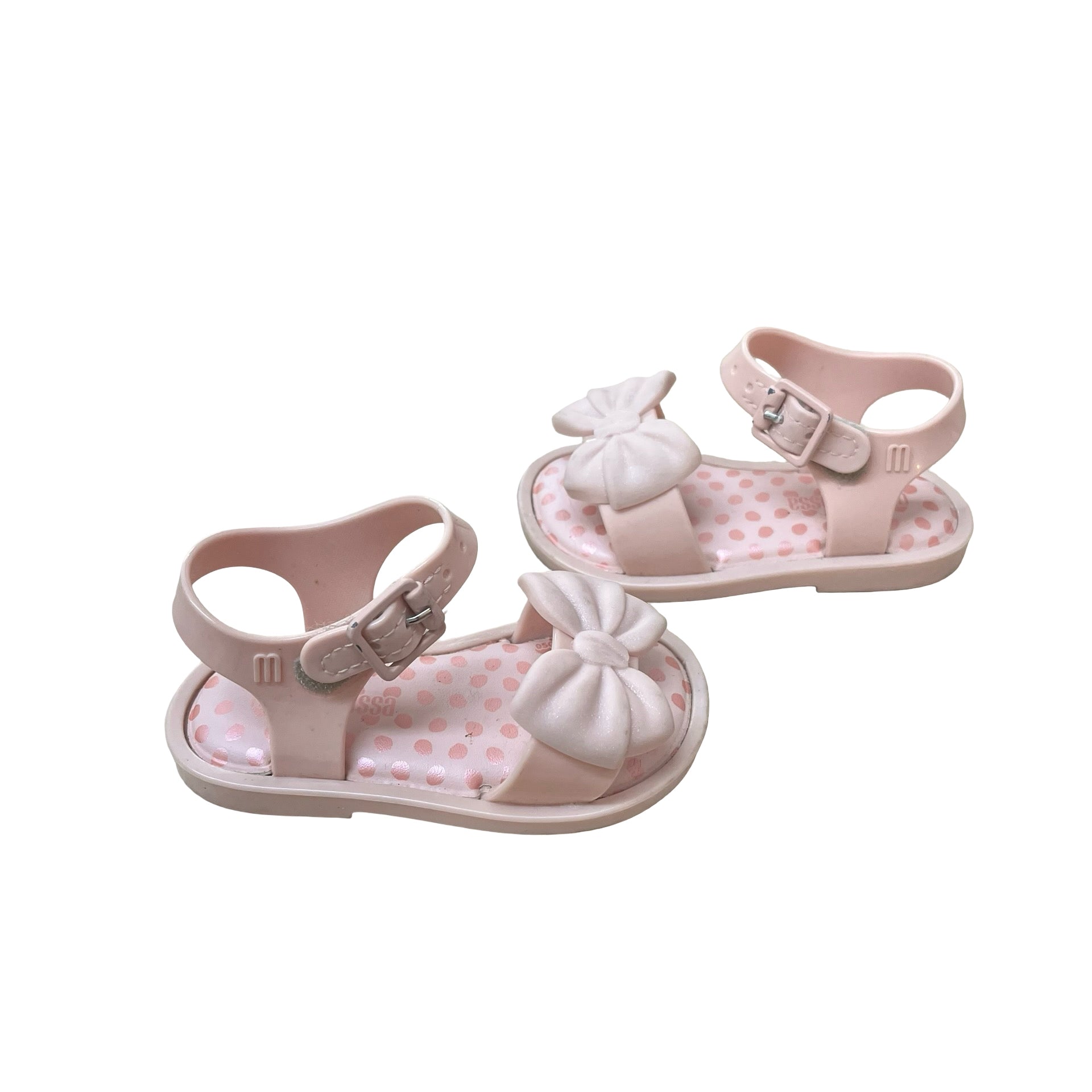 Mini Melissa Pink Bow Sandals - Size 5