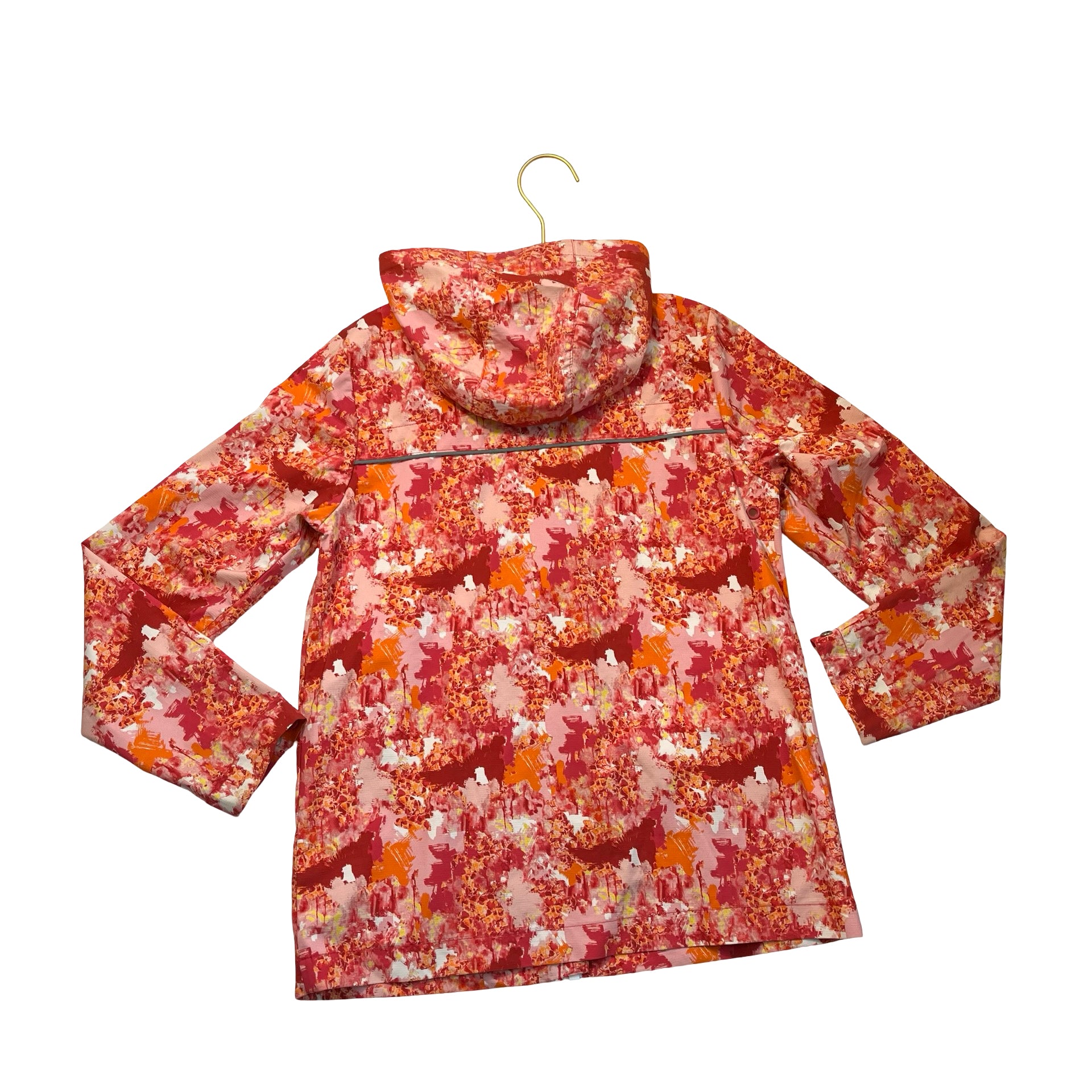 Hunter for Target Pink, Orange, Yellow Print Hooded Windbreaker Jacket - M 7-8