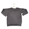 Tiny Whales Dark Gray Vintage Wash Check Smiley Graphic Sweatshirt - Size 6Y