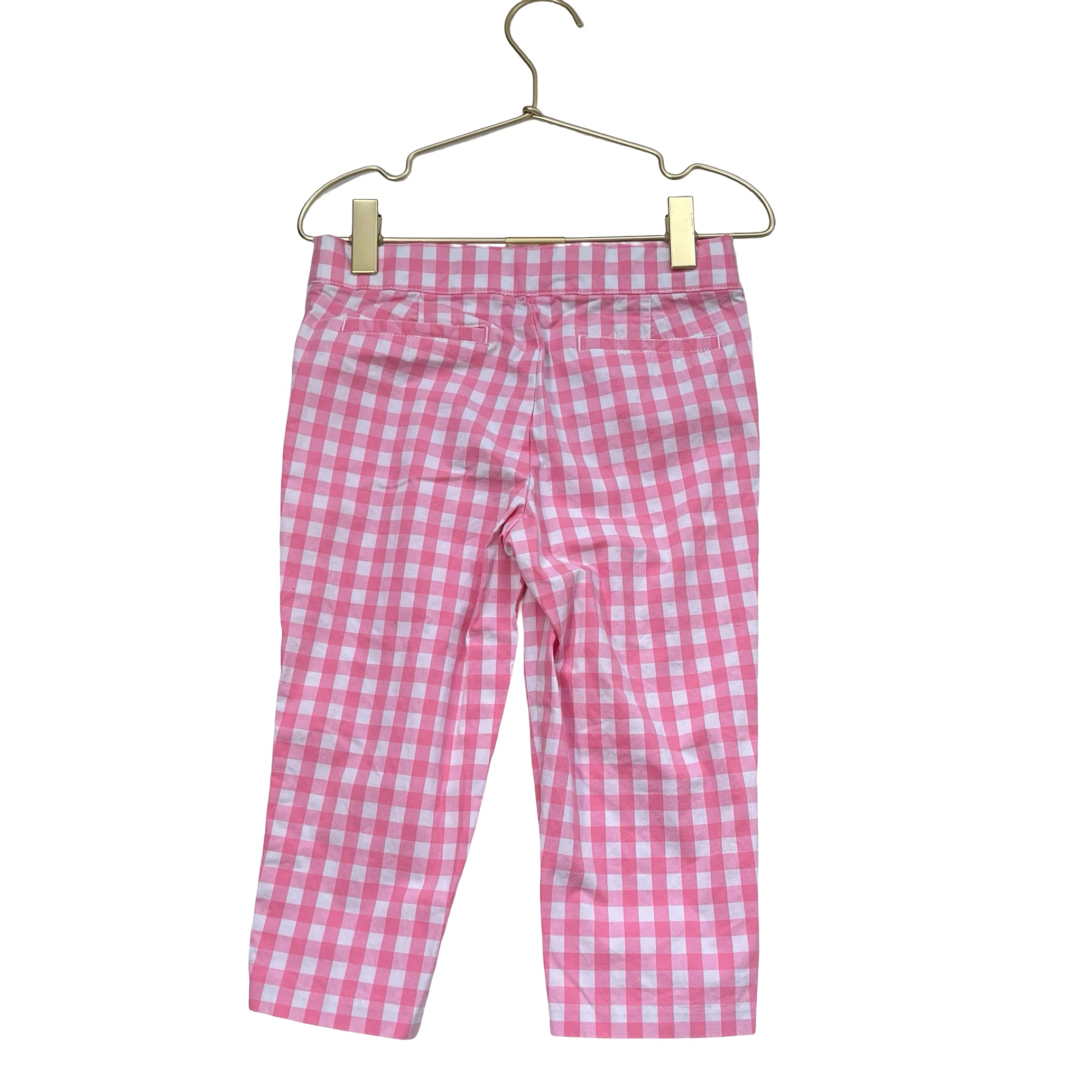 Janie and Jack Pink & White Check Pants - Size 5