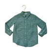Janie and Jack Green Linen-Cotton Button Down Shirt - Size 3