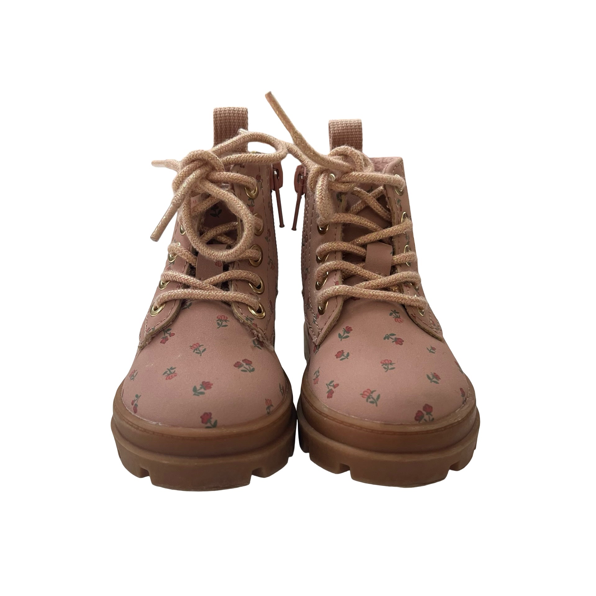 H&M Pink Floral Boots - Size 4-5
