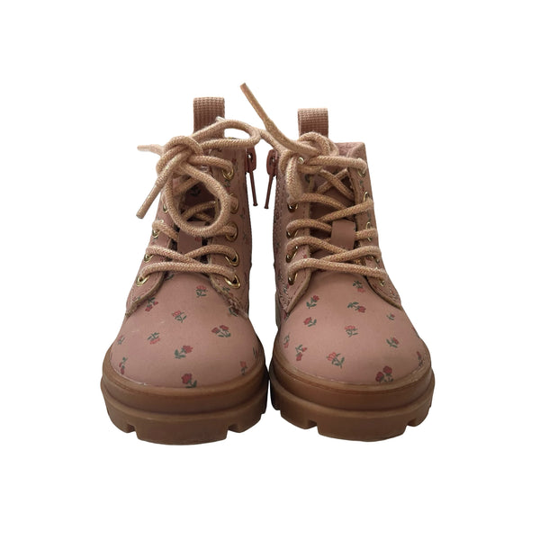 H&M Pink Floral Boots - Size 4-5