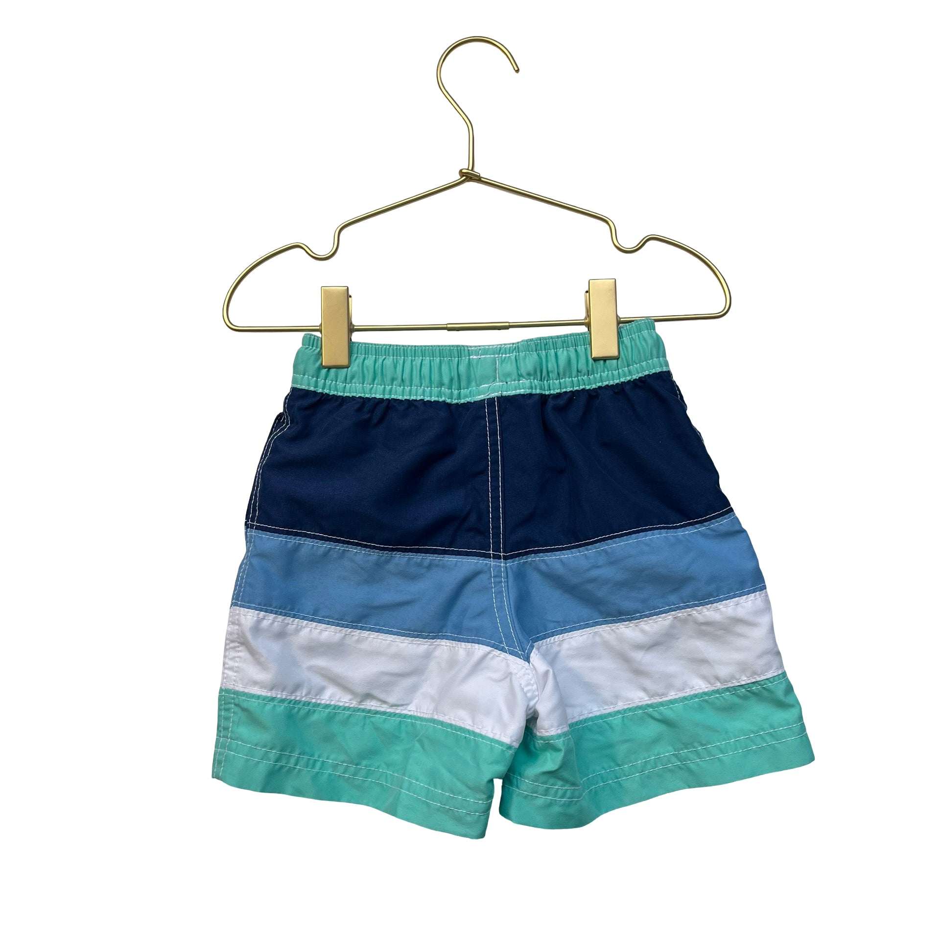 Hanna Andersson Blue, Navy, Teal, White Striped Swim Shorts - Size 3T