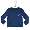Vineyard Vines Blue Halloween Vampire Whale Graphic Shirt - Size 2T