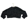 Art Class Black & Silver Cropped Eyelash Sweater - Size S 6-7