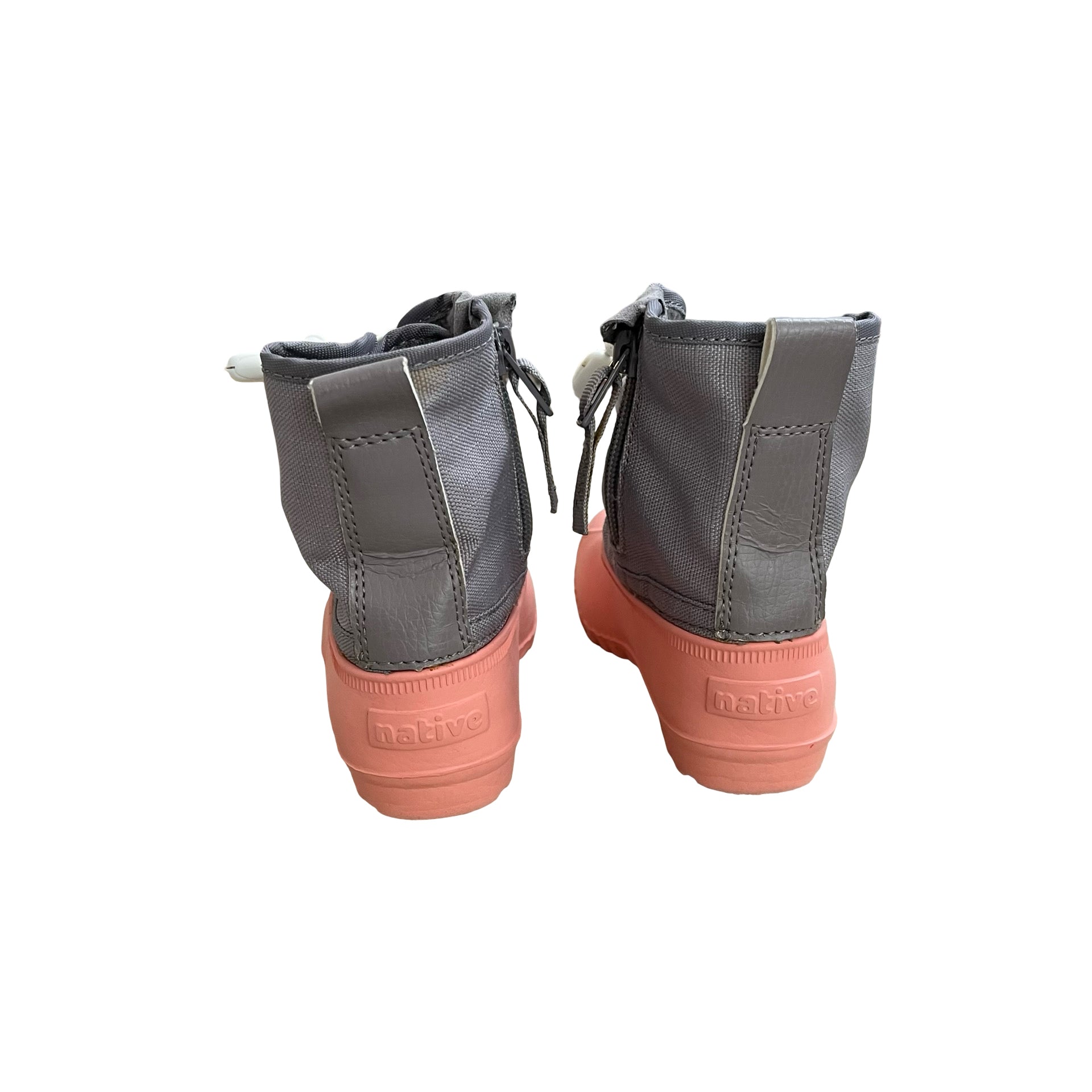 Native Peach & Gray Duck Boots - Size C7