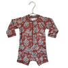 Hanna Andersson Terra Cotta Flower Print Swim Suit Romper - Size 6-12 Mo