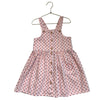 Piupiuchick Pink Heart Print Denim Overall Dress - Size 6Y