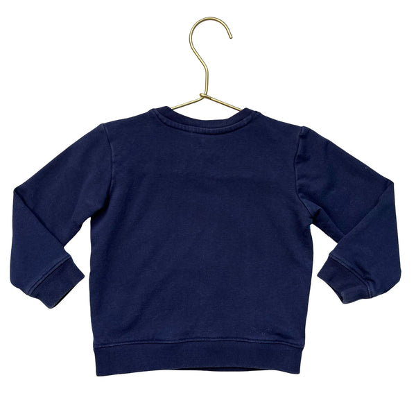 Primary Navy & Rainbow Striped Lightweight Sweatshirt - Size 12-18 Mo