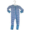 Little Sleepies Blue & White Rainbow Print One-Piece PJ - Size 3-6 Mo