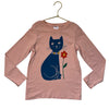 Hanna Andersson Pink Cat Graphic Shirt - Size 6-7