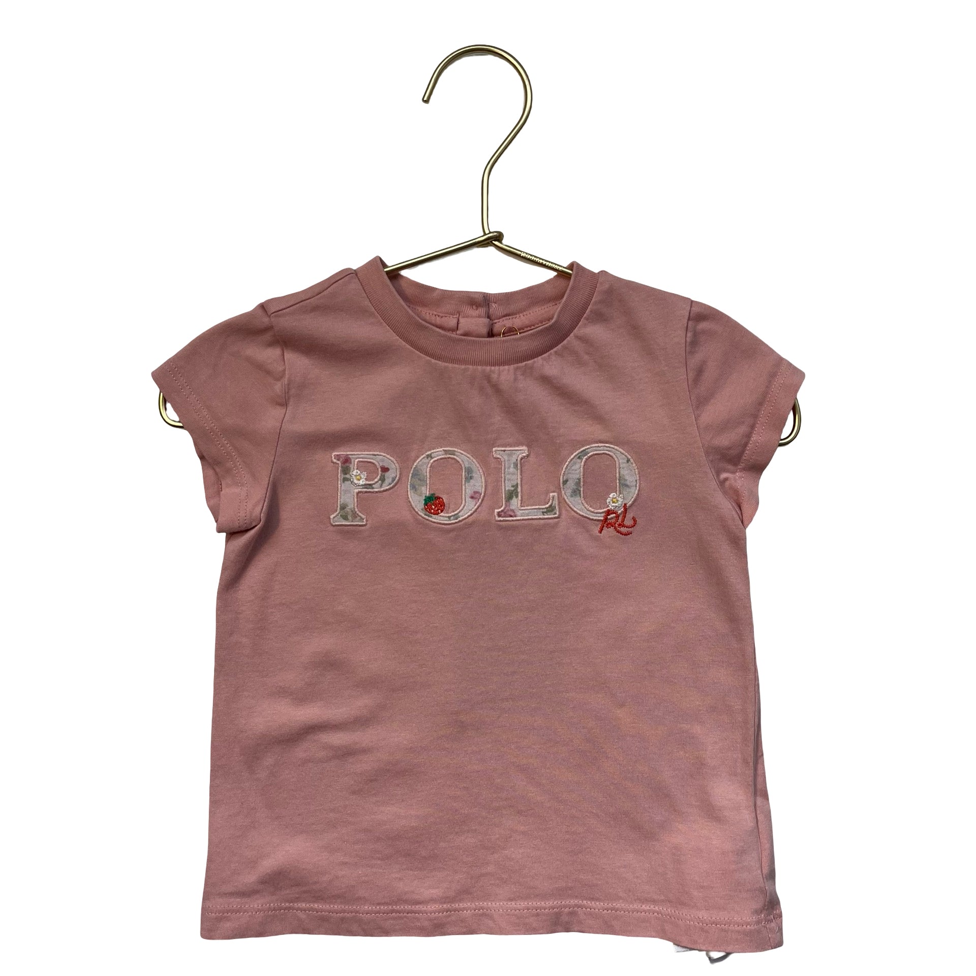 Ralph Lauren Pink 'Polo' Applique T-Shirt - Size 18 Mo