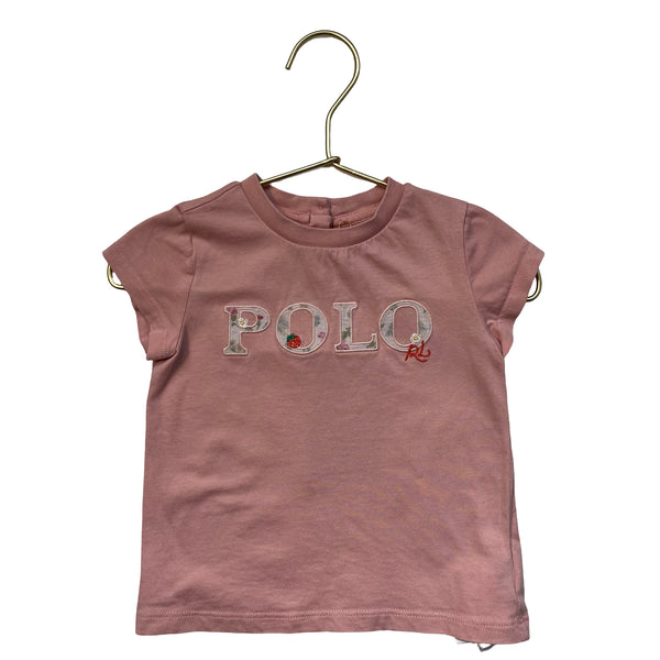 Ralph Lauren Pink 'Polo' Applique T-Shirt - Size 18 Mo