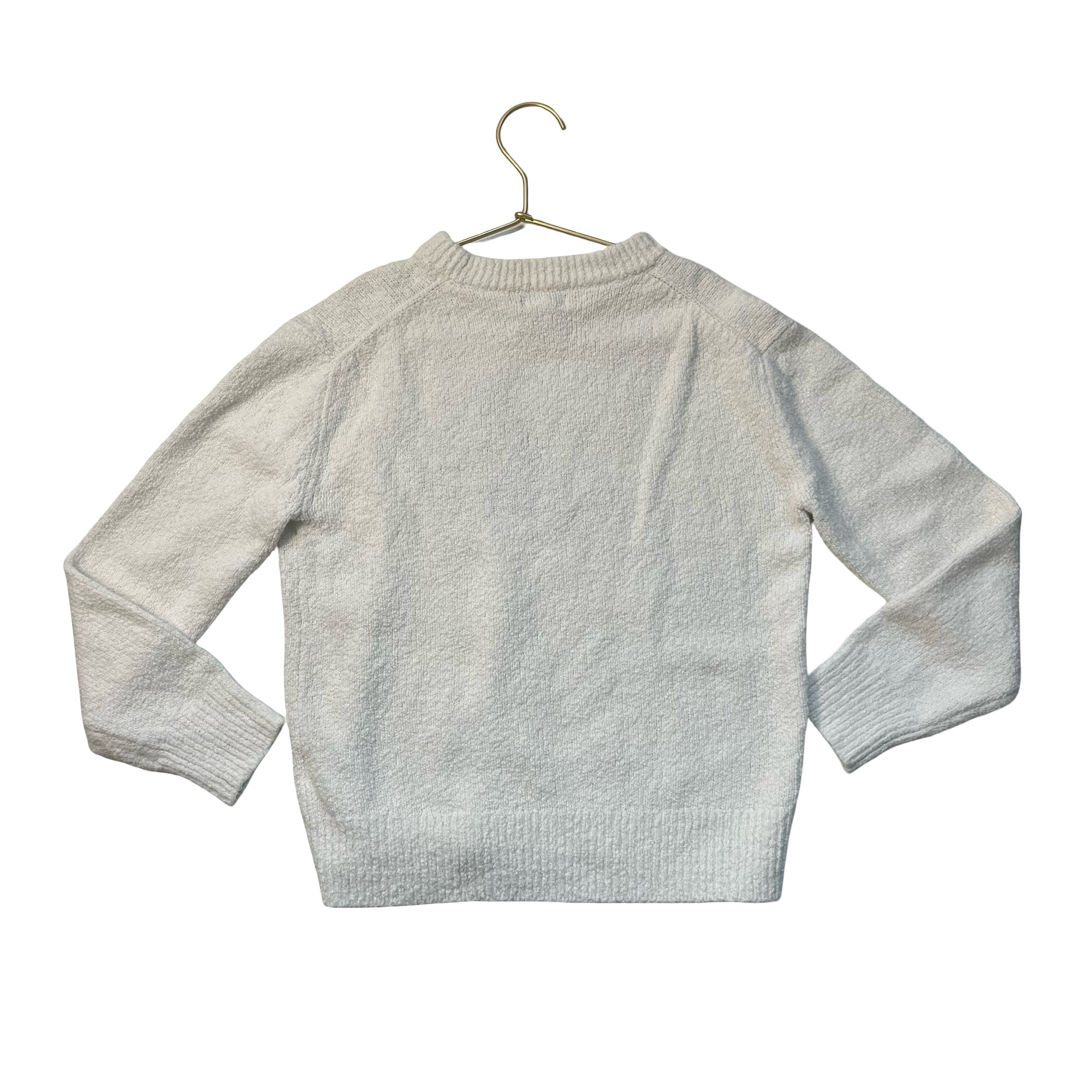 Crewcuts Ivory & Lavender Bow Sweater - Size L 10-11