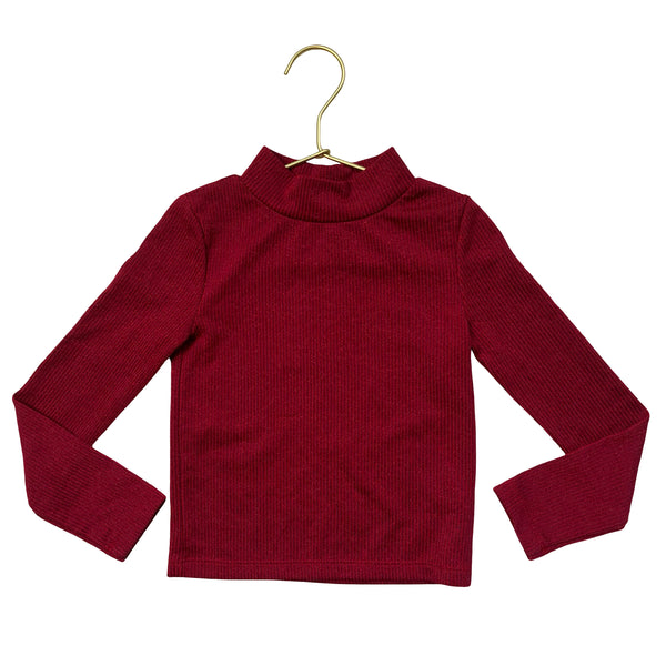 Baby Gap Red Metallic Ribbed Mock Neck Top - Size XS 4-5
