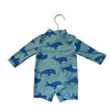 Carter's Teal & Blue Whale Print Swim Romper - Size 3 Mo