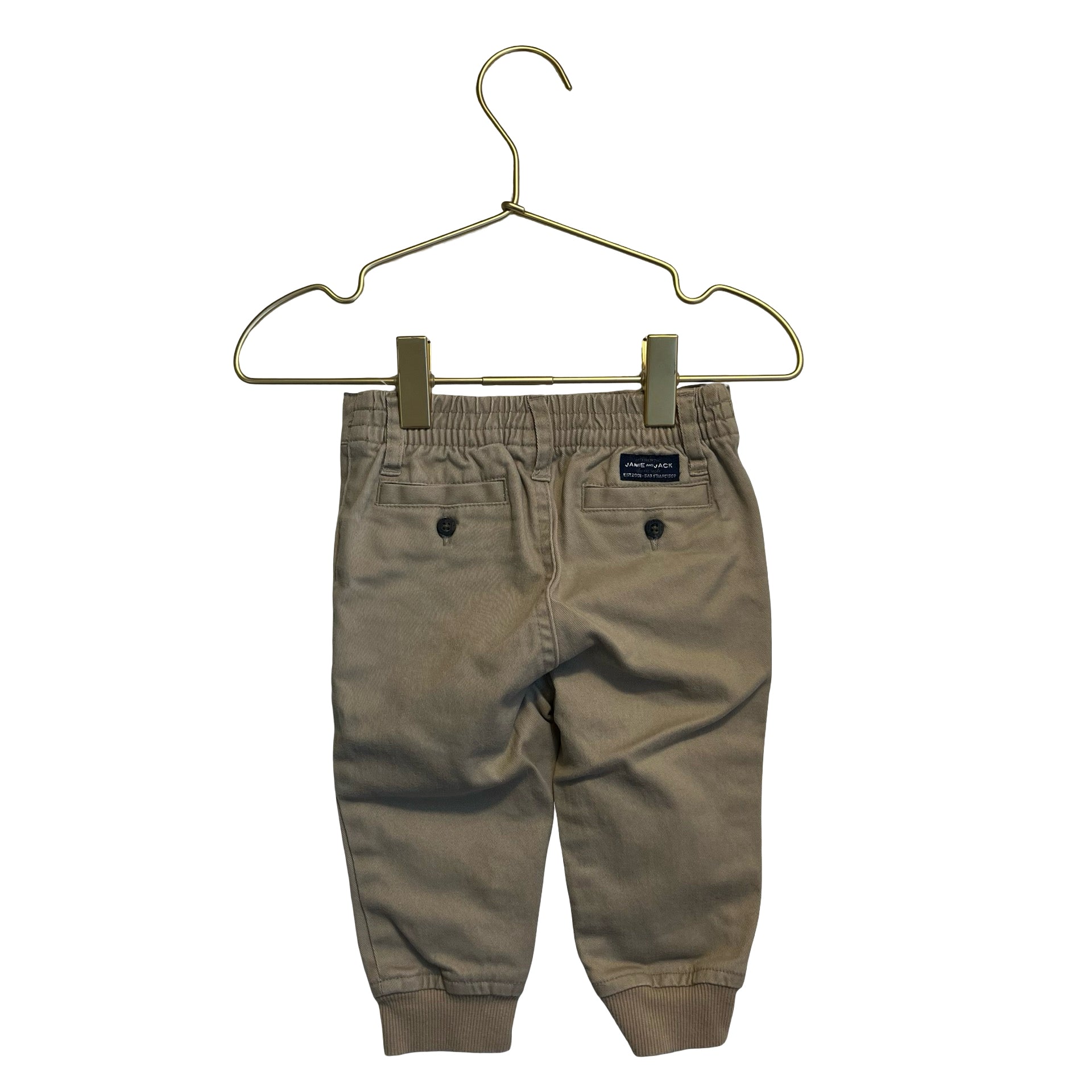 Janie and Jack Khaki Chino Joggers - Size 6-12 Mo