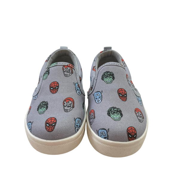 Baby Gap x Marvel Gray Canvas Avengers Slip-On Sneakers - Size 8