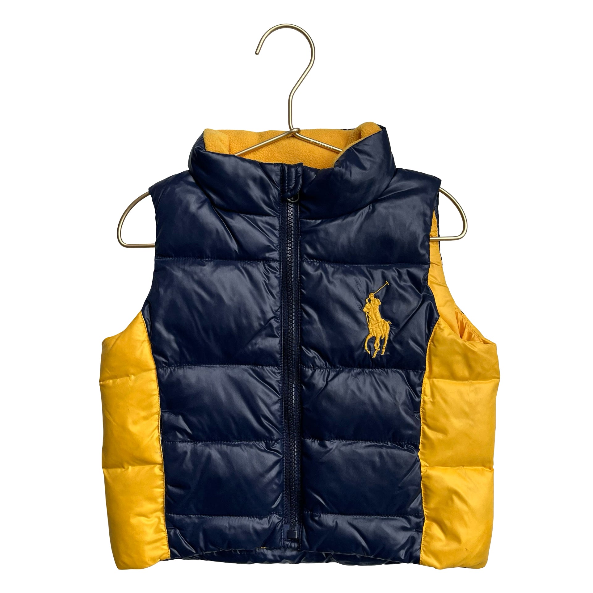 Polo Ralph Lauren Navy & Yellow Puffer Vest - Size 24 Mo