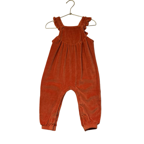 Angel Dear Burnt Orange Velour Overalls - Size 18-24 Mo