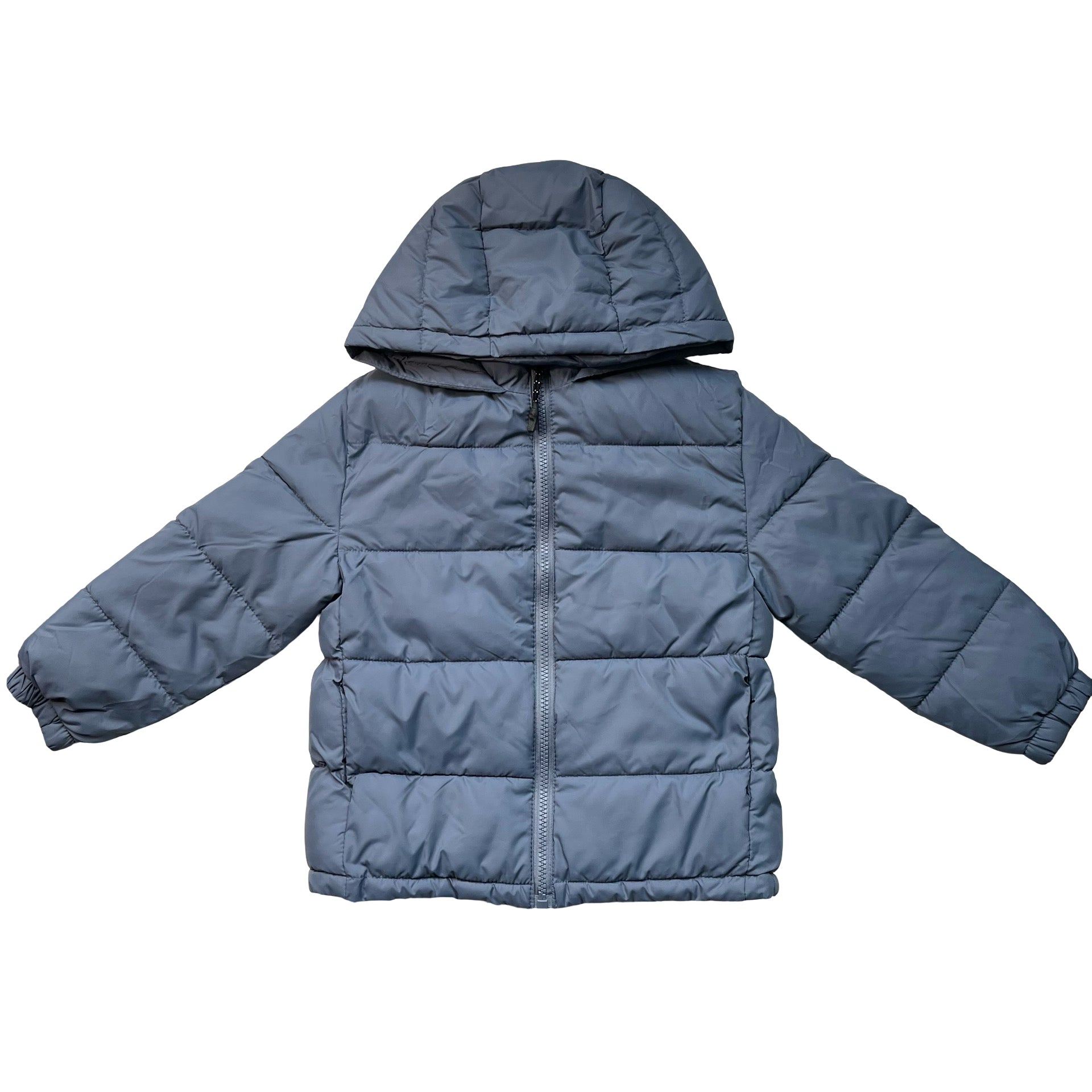 Mango Stone Blue Hooded Puffer Jacket - Size 5/6