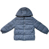 Mango Stone Blue Hooded Puffer Jacket - Size 5/6