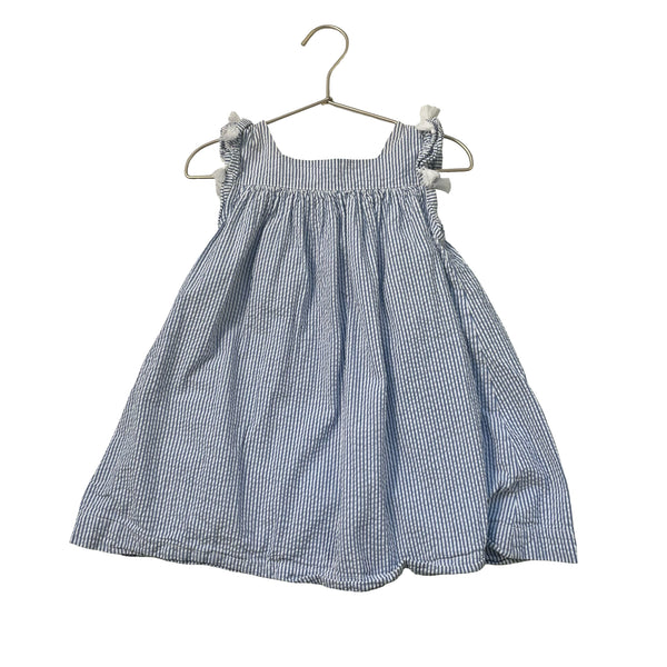 The Little White Company Blue & White Seersucker Dress - Size 2-3