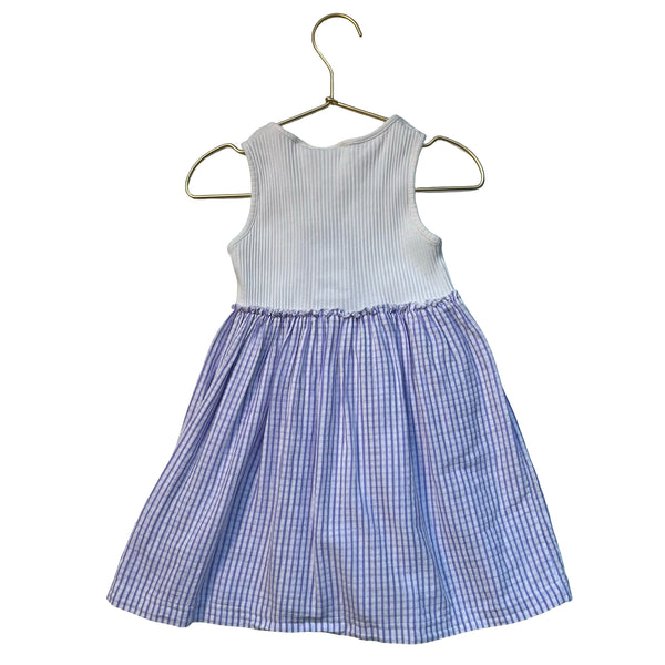 Zara Ivory Ribbed & Purple Striped Dress - Size 2-3