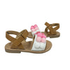 Cupcakes and Cashmere Tan & Pink Pom-Pom Sandals - Size 7