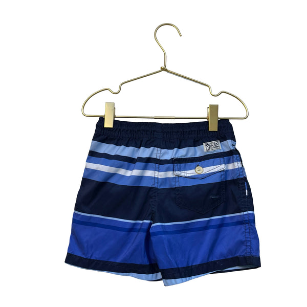 Polo Ralph Lauren Blue & Navy Striped Swim Trunks - Size 4